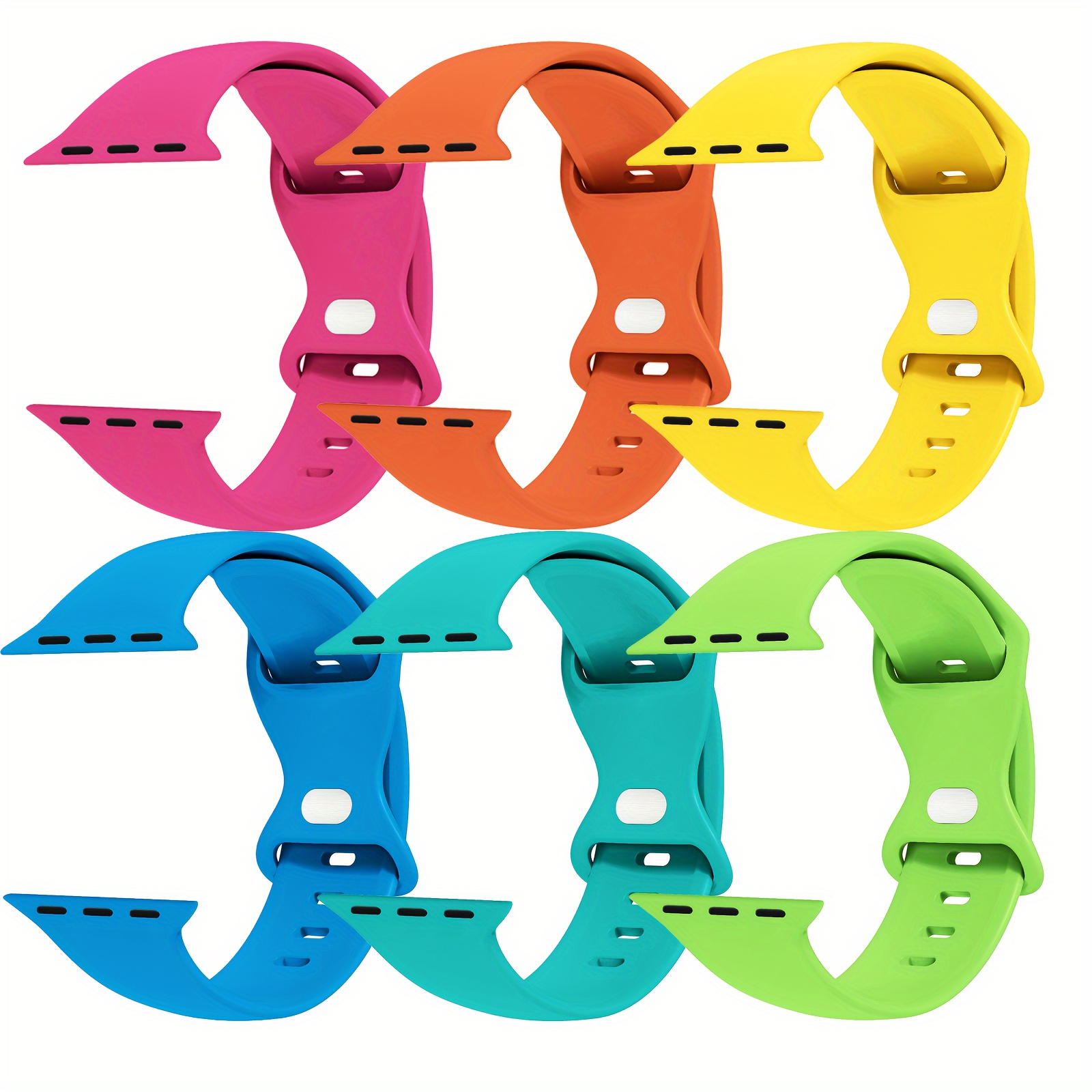 6 Piezas Correa Reloj Inteligente Silicona Multicolor - Temu