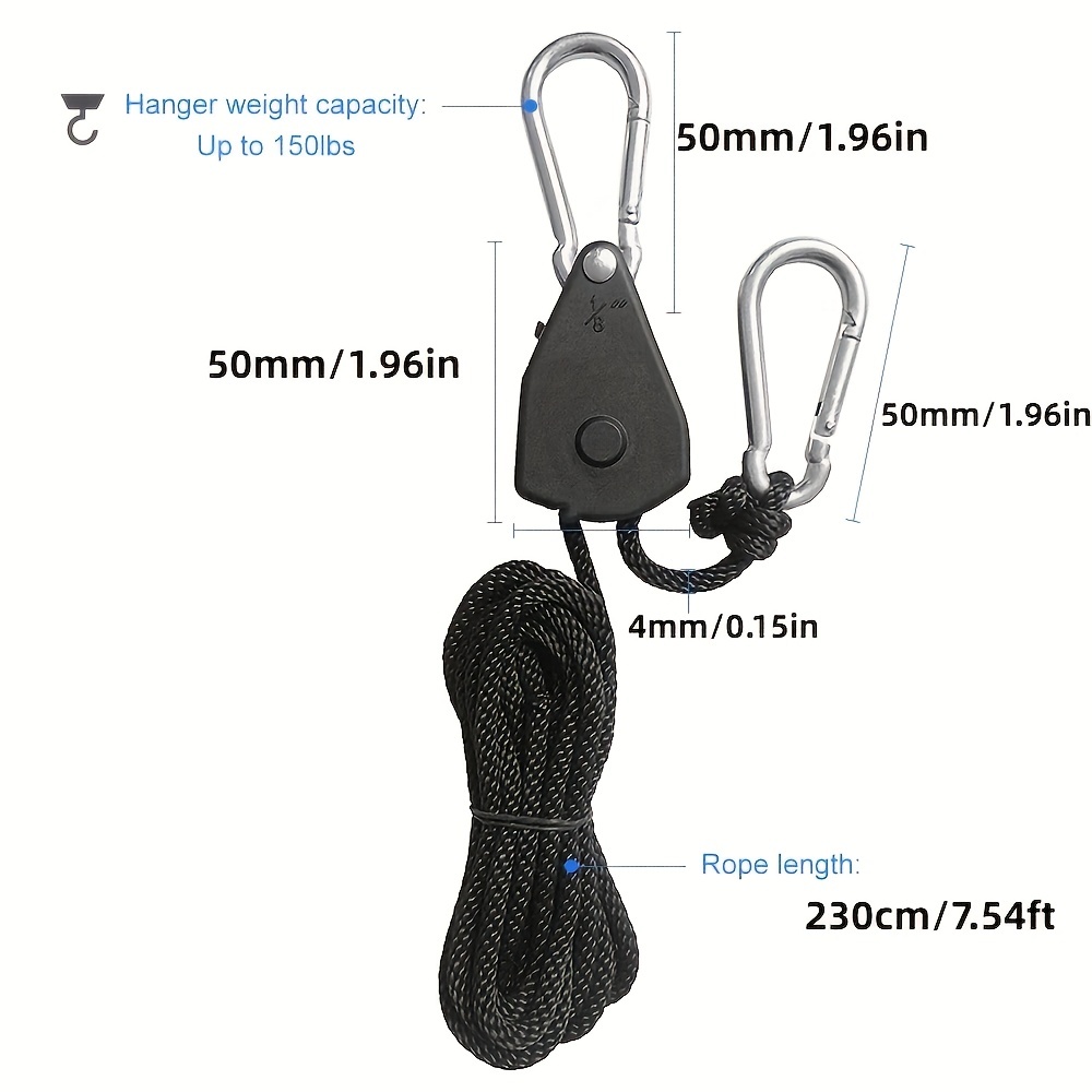 Adjustable Rope Hook Pulley Ratchet Rope Lock Suspension - Temu
