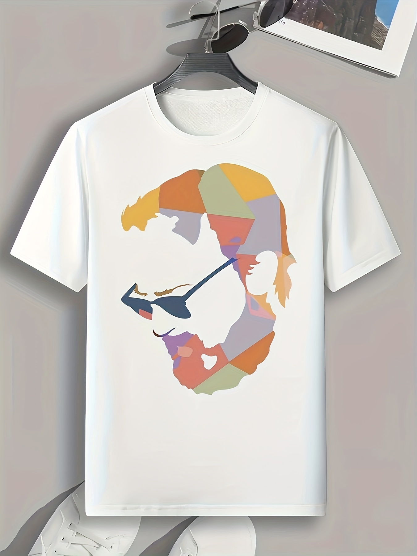 Colorful Color Block Print Men's Graphic T shirt Casual - Temu Canada