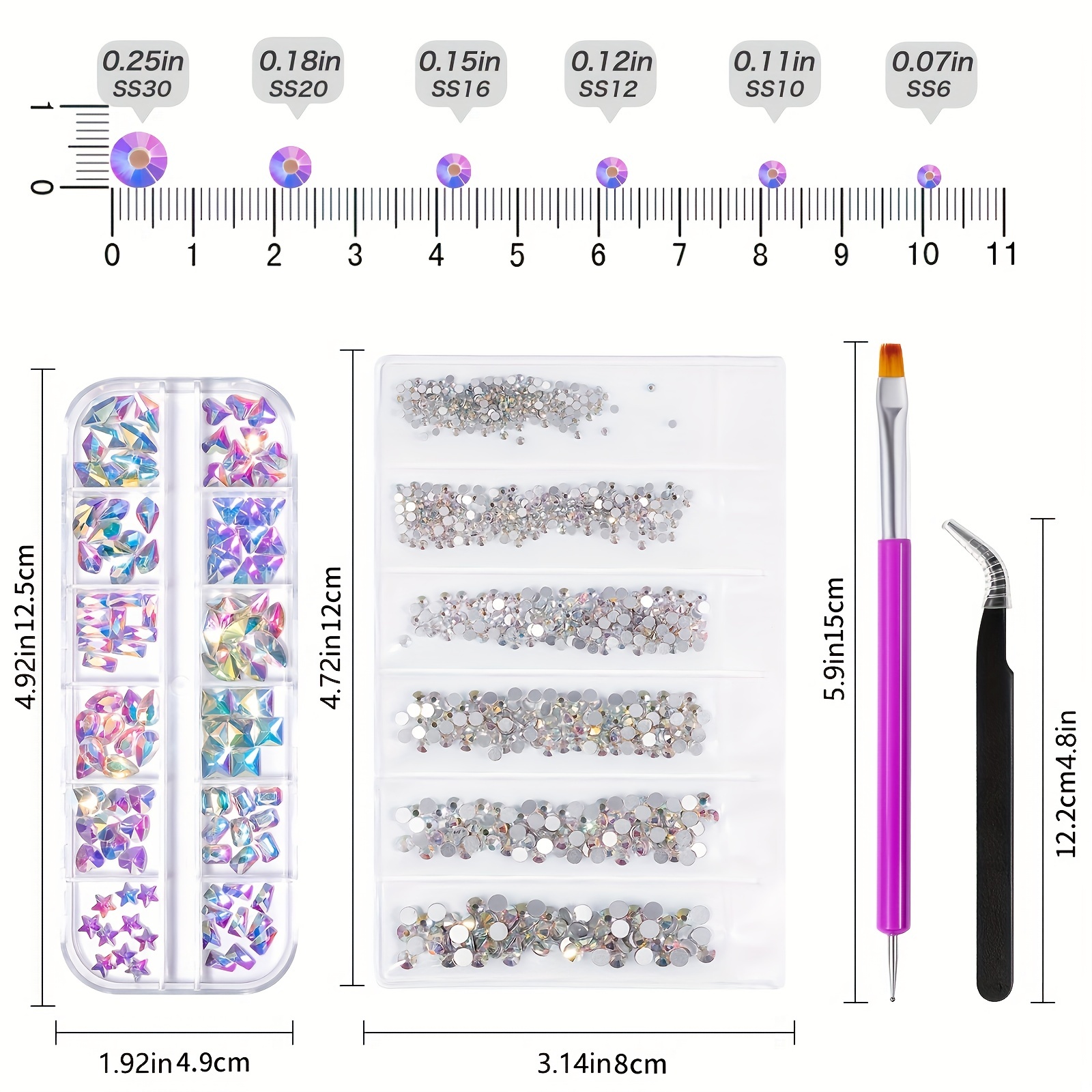 YADADA 1848Pcs Uñas Artificiales Brillantes 12 Estilos De - Temu