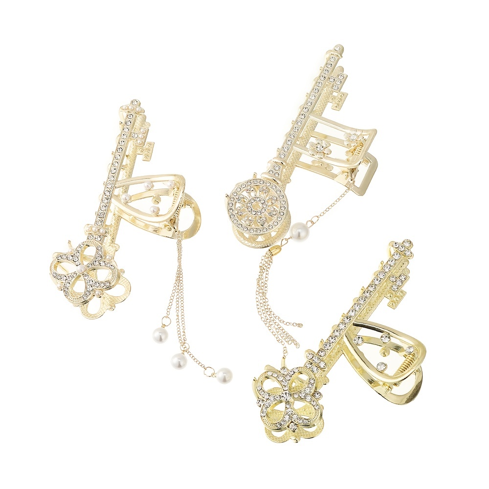 Fancy Chain and Metal Hair Claw Clips 