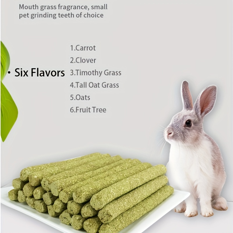 Juguetes masticables de conejo para dientes, 16 piezas de juguete natural  para masticar heno Timothy, mejora la salud dental para