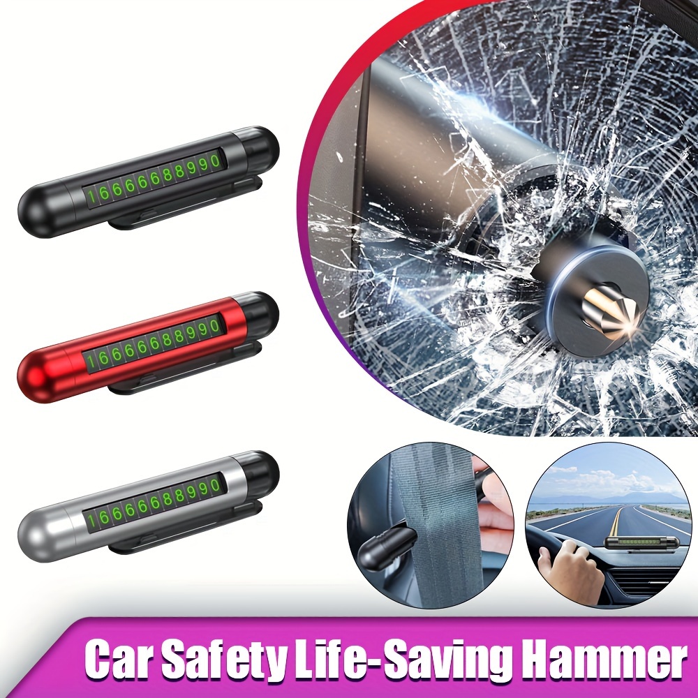 3 in 1 Car Safety Hammer Glass Window Breaker Phone Number - Temu