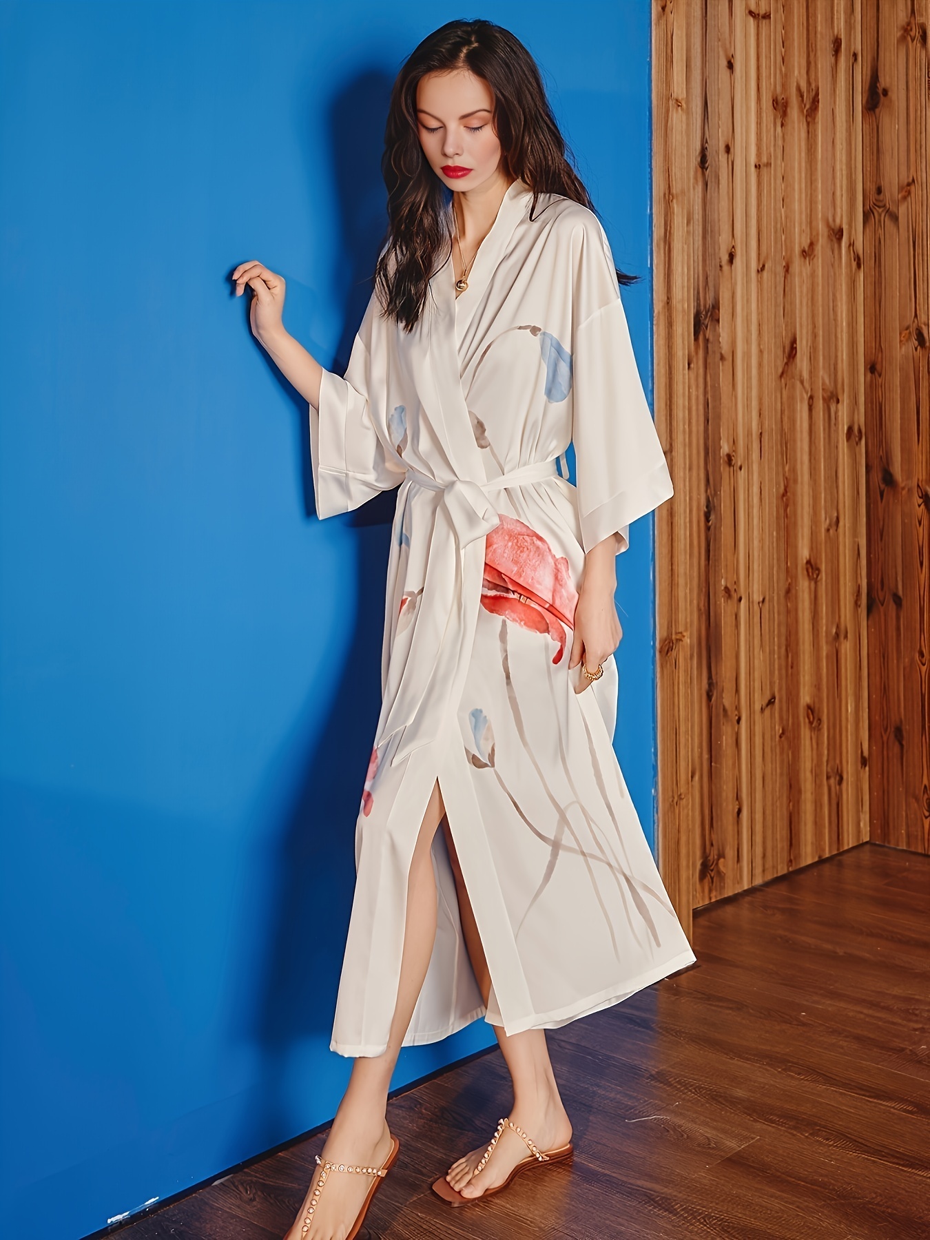 Striped Cotton Robe, Women Kimono Robe, Duster Cardigan, Robe With Poc –  kaftanbuzz