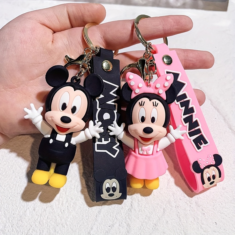 

Disney Cartoon Anime Accessories Mickey Keychain Cute Minnie Keyring Student Bag Pendant Hanging Car Key Chain Couple Gift