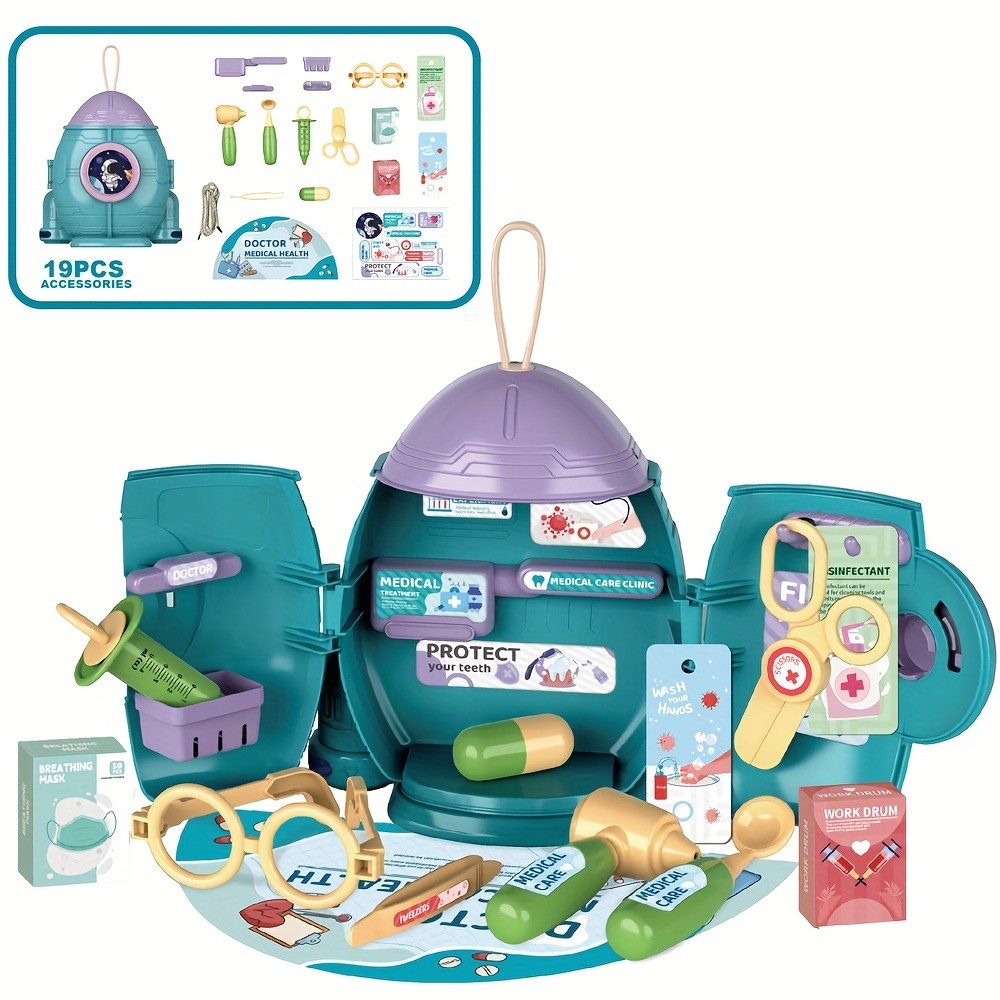  Pet Care Play Set Dog Grooming Kit with Backpack Doctor Set Vet  Kit Educational Toy-Pretend Play for Toddlers Kids Children (16 pcs) : Toys  & Games