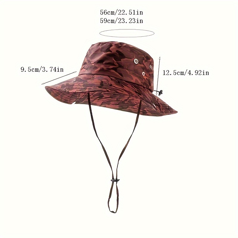 Mens Summer Bucket Hat For Outdoor Uv Protection Cotton Mesh Panama Jungle  Fisherman Hiking Travel Beach With Windproof Rope - Jewelry & Accessories -  Temu