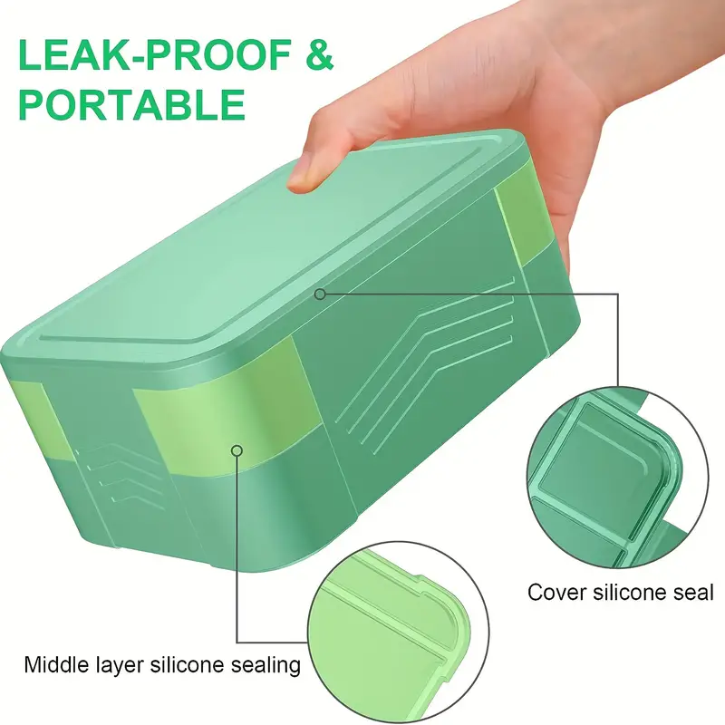 Bento Box Leak Proof 6 Compartment Bento Box Lunch Box With - Temu