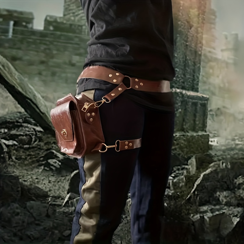 Leather Hip Bag With Leg Strap