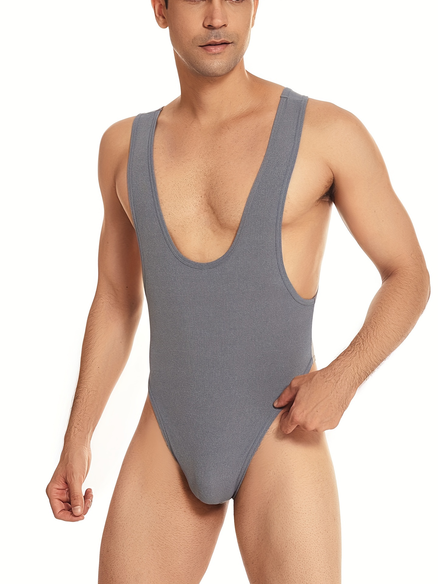One-piece Men's Sleeveless Thong Leotard - Sexy Lingerie Bodysuit For  Clubwear And Underwear - - Temu