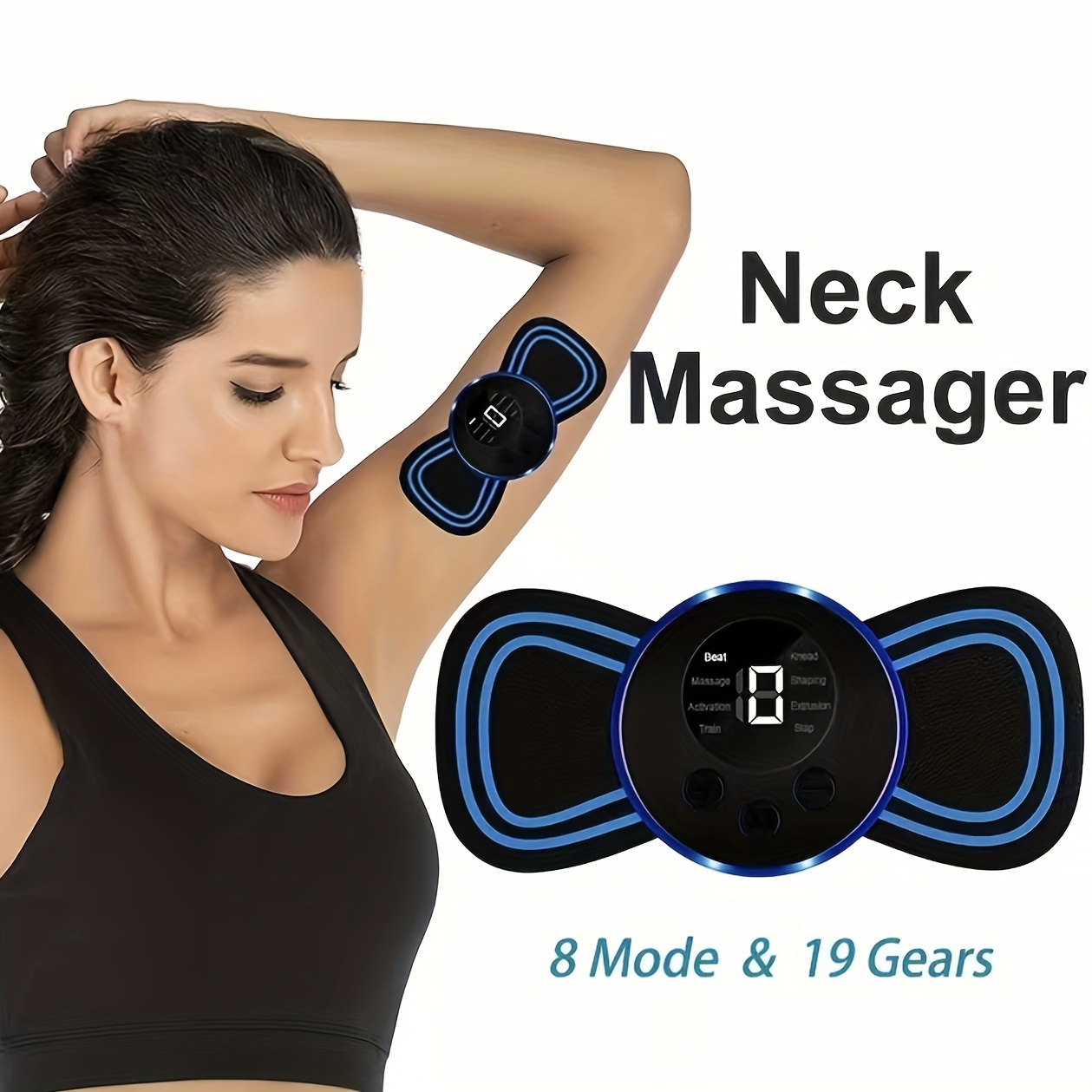 Portable 8 Mode EMS Cervical Vertebra Massage Patch Neck Rechargeable  Massager for Muscle Pain Relief Cervical Massage
