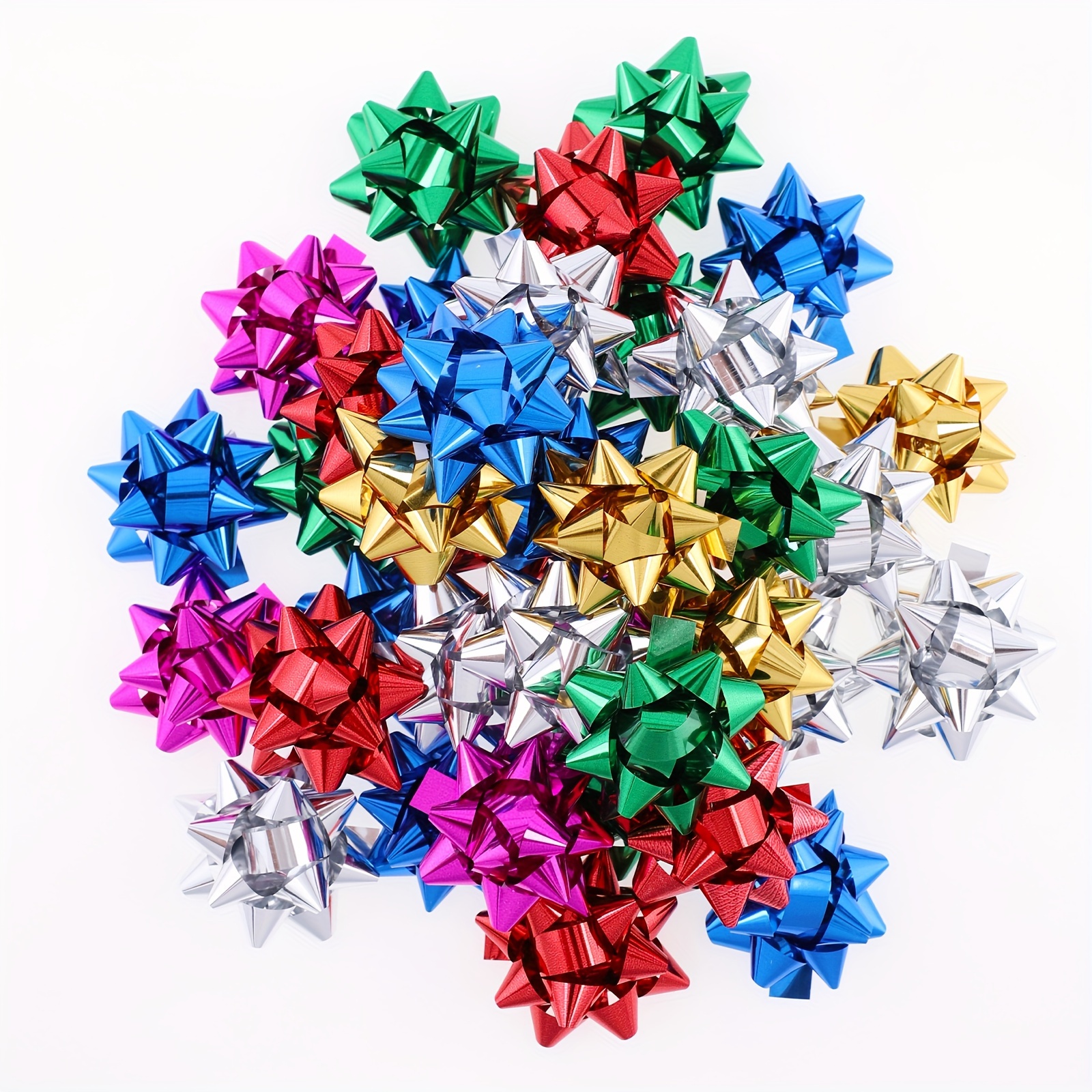 100pcs bows for Gift Wrapping Gift Knot Ribbon Metallic Gift Bows Gift Wrap  Bows