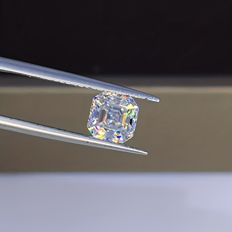 5mm Loose Grey Asscher Cut Moissanite D VVS1