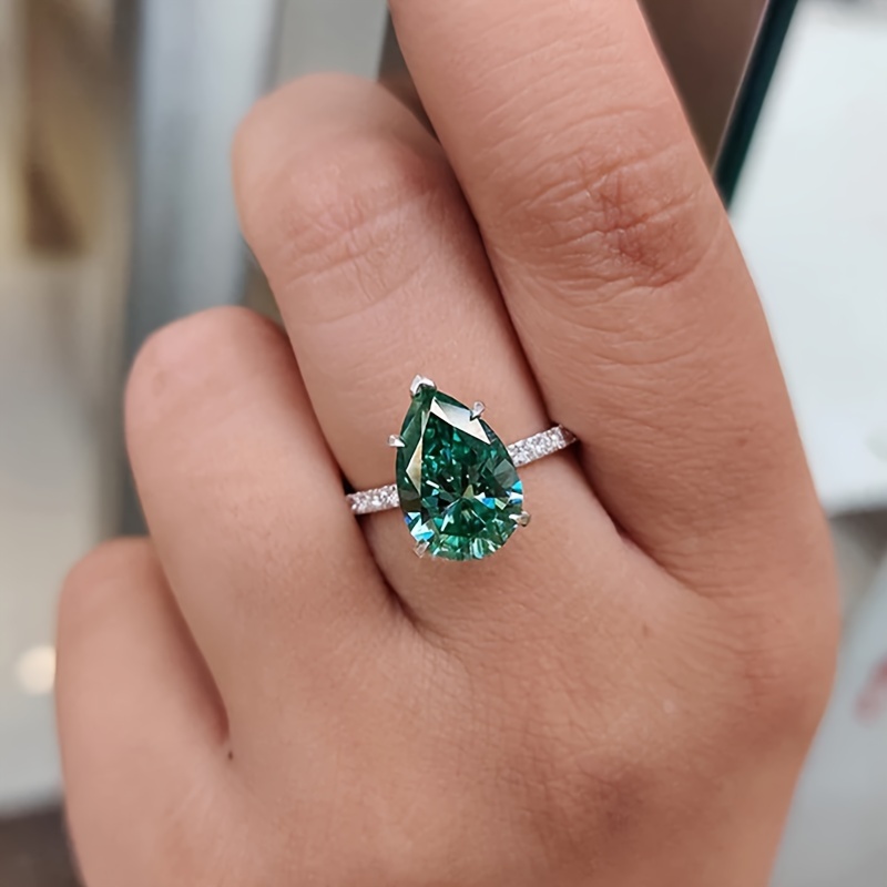 Women's Claddagh Wedding Ring with Synthetic Zircon Teardrop