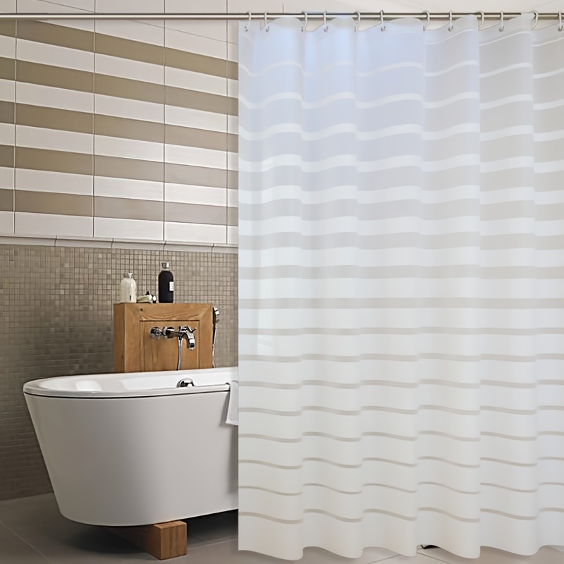 Shower Curtain Liner Plastic Waterproof Mildew proof Stripe - Temu