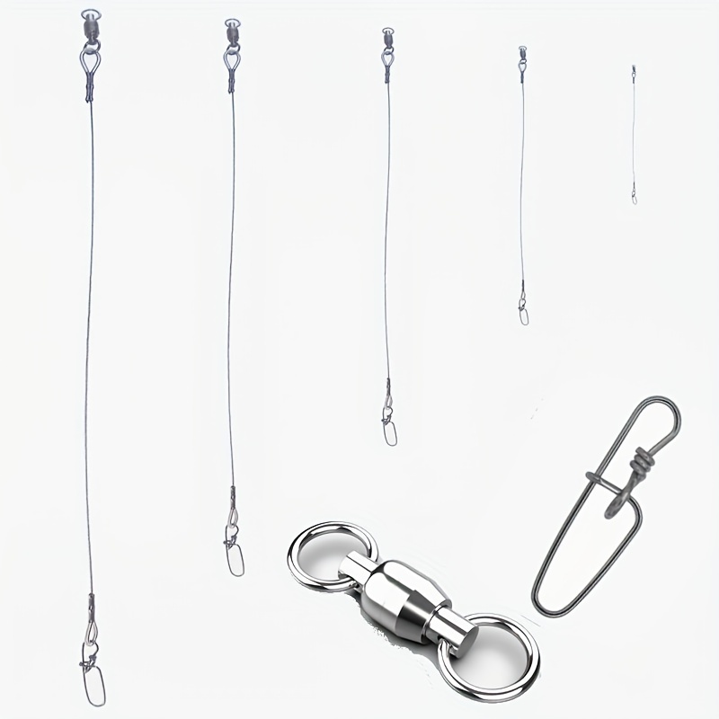 Fishing Lures Stainless Steel Trace Wire Leader Spinner Swivel