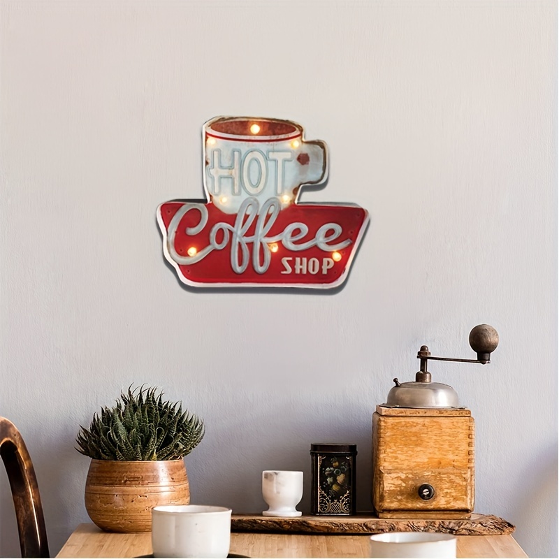 1pc Coffee Sign, Neon Sign, Vintage Handmade Marquee Coffee Wall offers Decorations Lig