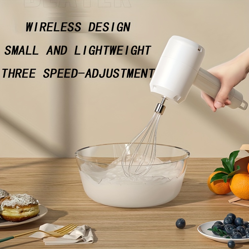 Electric Egg Beater Wireless USB Rechargeable Egg Whisk Mixer with