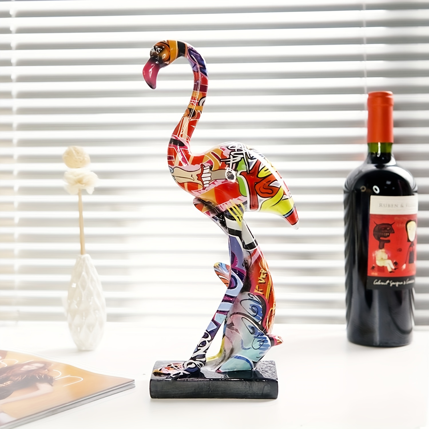 Flamingo Figurines Animal Statues Resin Glasses Stand Creative Sunglasses  Holder Container Desktop Home Decor Birthday Gifts