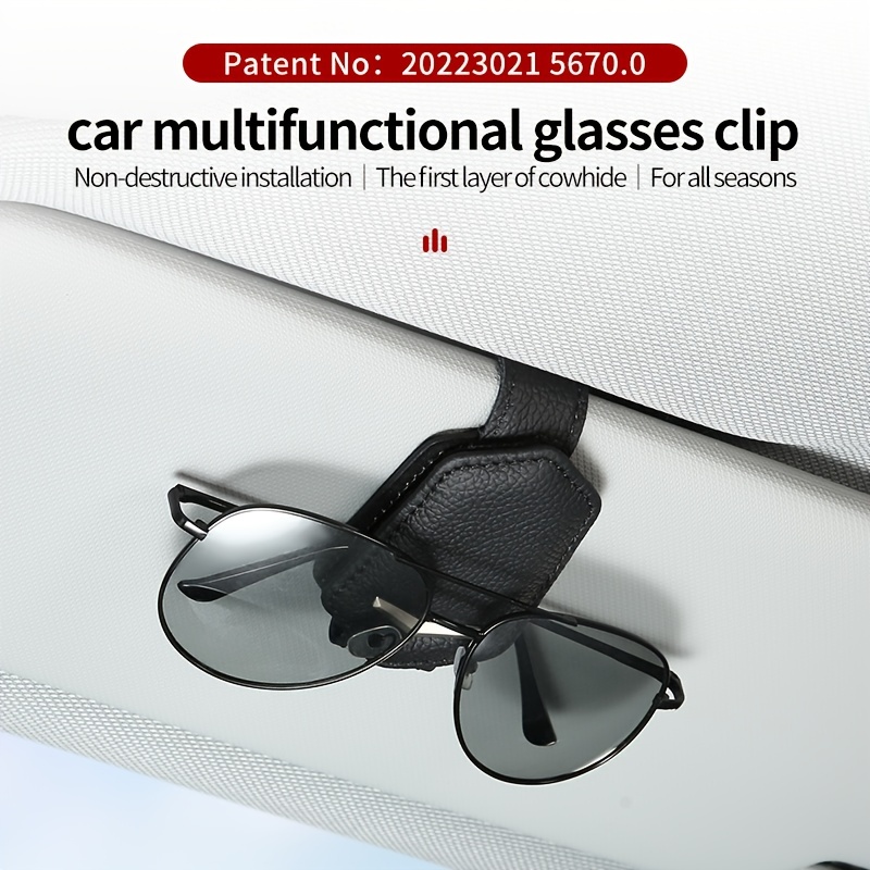 1 Stück Sonnenbrillenhalter Für Auto, Magnetischer  PU-Leder-Sonnenbrillenclip Für Auto-Sonnenblende, Brillenclip, Auto-Innenzubehör  - Temu Germany