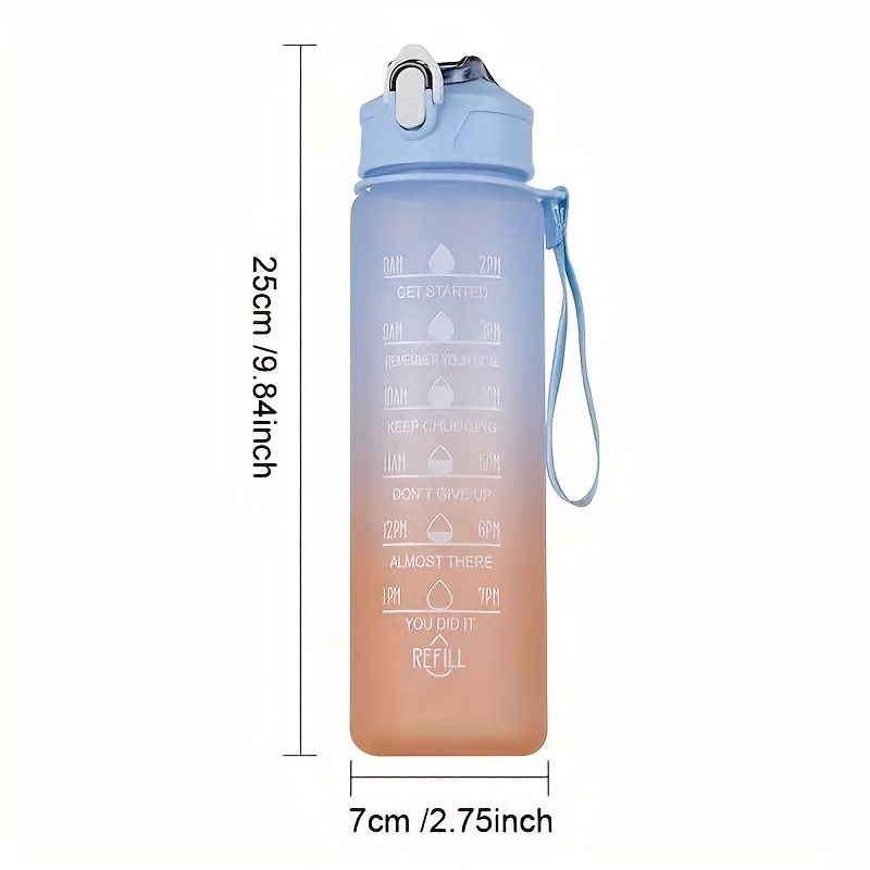 Botella de agua deportiva con pajita Botella de agua de 2,5 l con marcador  de tiempo para medir el agua potable diaria Botella de agua sin BPA para  deportes, gimnasio, viajes JFHHH