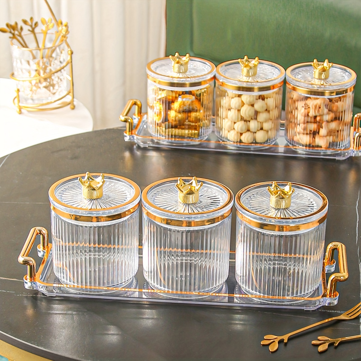 Candy Snack Storage Box With Lid Fruit Plate Candy Snack Jar - Temu