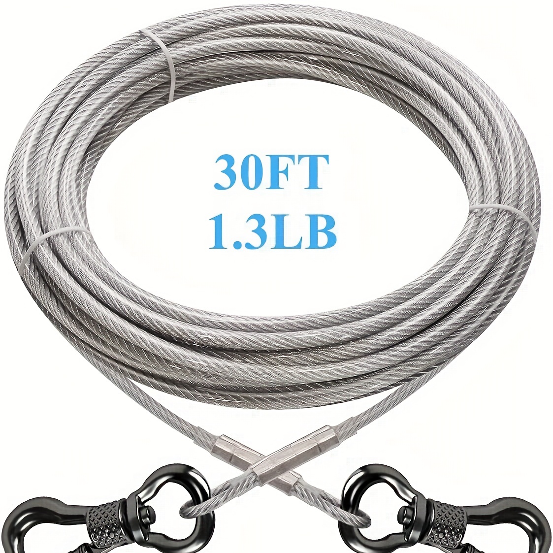 60 Pound Dog Tie out Cable With Swivel Hook - Temu