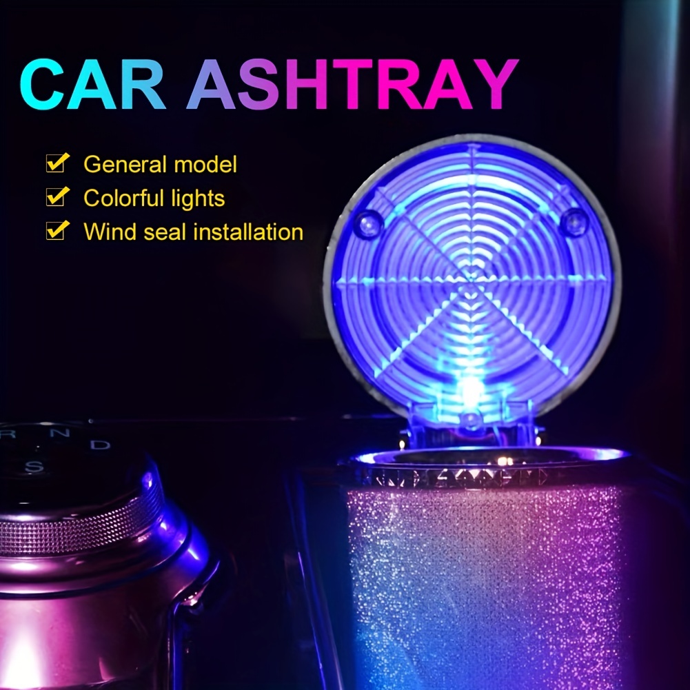 Auto Aschenbecher mit LED-Licht multifunktion alen luftdichten Deckel  Fahrzeug becher halter Entlüftung Aschenbecher Mülleimer Auto  Innendekoration