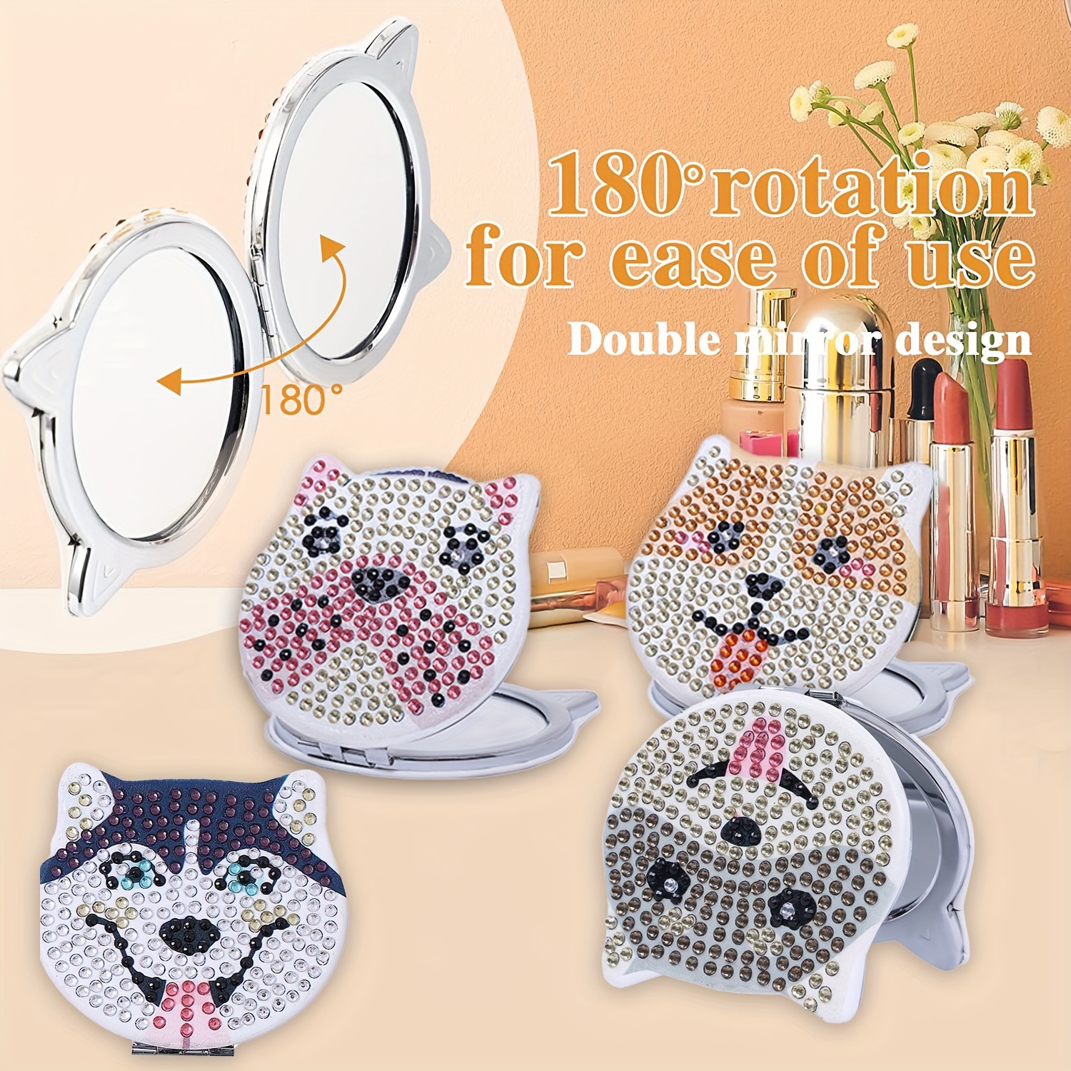 5d Diamond Painting Adult Beginners Diy Small Mirror Diamond - Temu