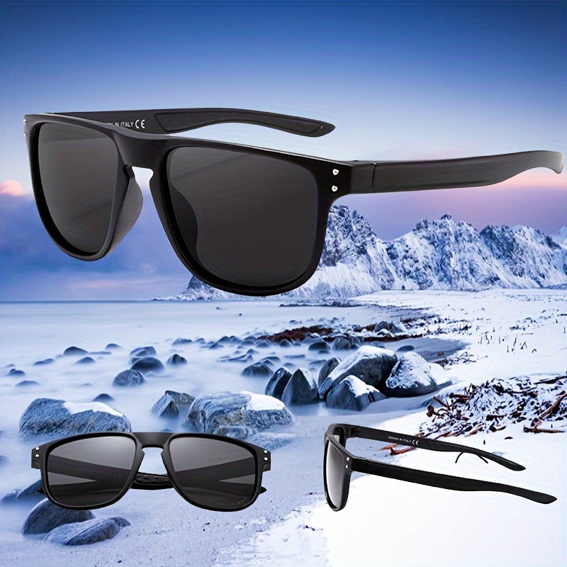 unisex Polarized Square Sunglasses, UV400 Protection Sports Driving Cycling Glasses,Temu