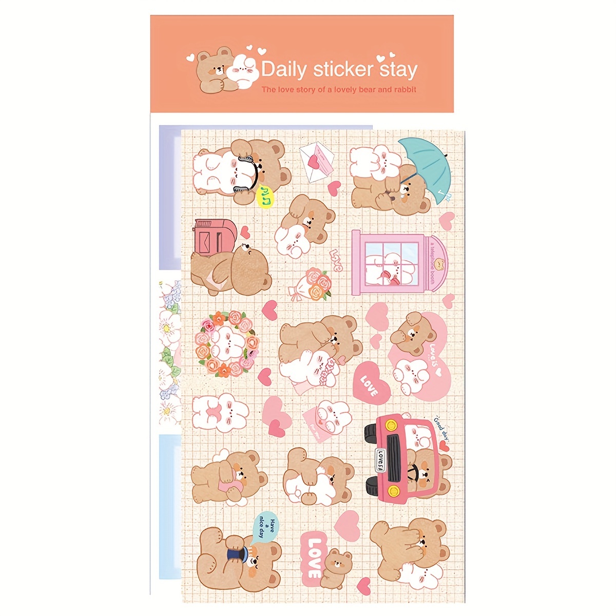 45 Pcs/box Cute Rabbit Daily Kawaii Decoration Stickers Planner  Scrapbooking Stationery Diary Stickers