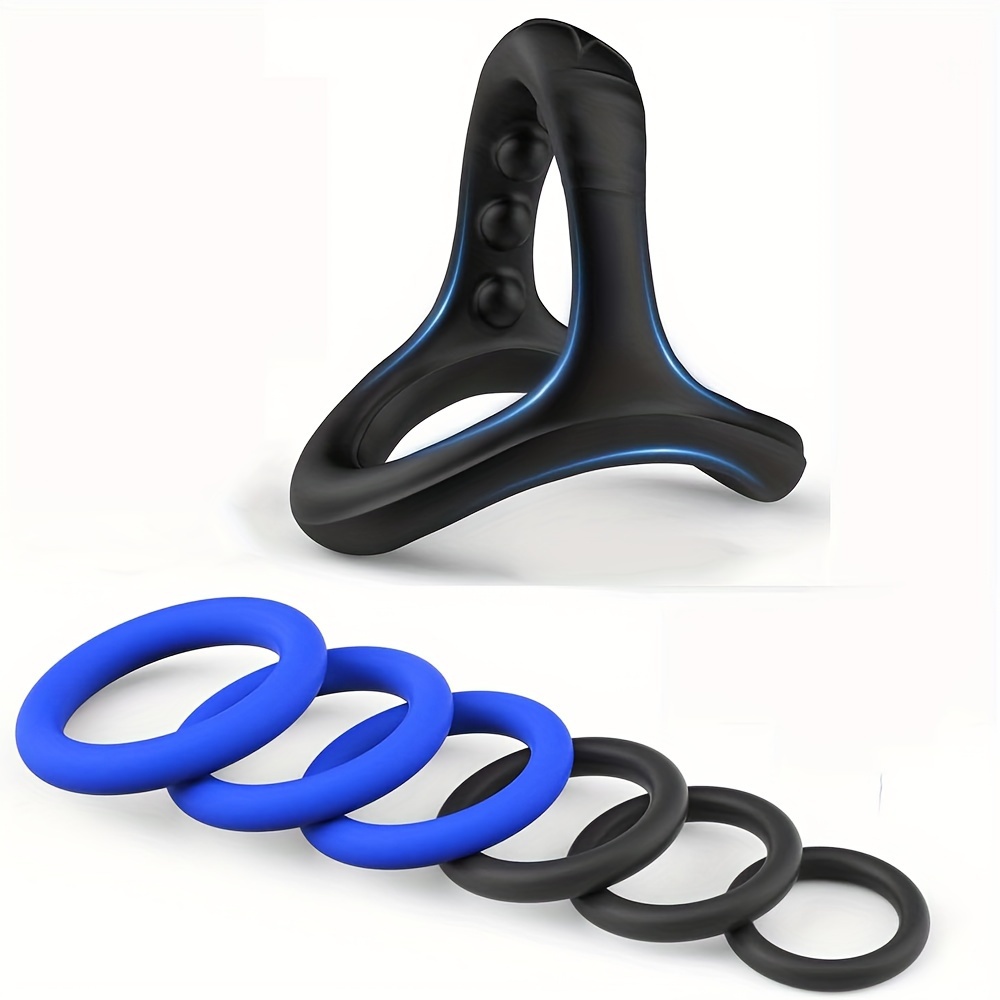 1pc Silicone Penis Rings For Male Pleasure, Grilent 3 In 1 Triple Cock Ring  For Men Erection Enhancing Stamina Prolonging, Ultra Soft Premium Silicone
