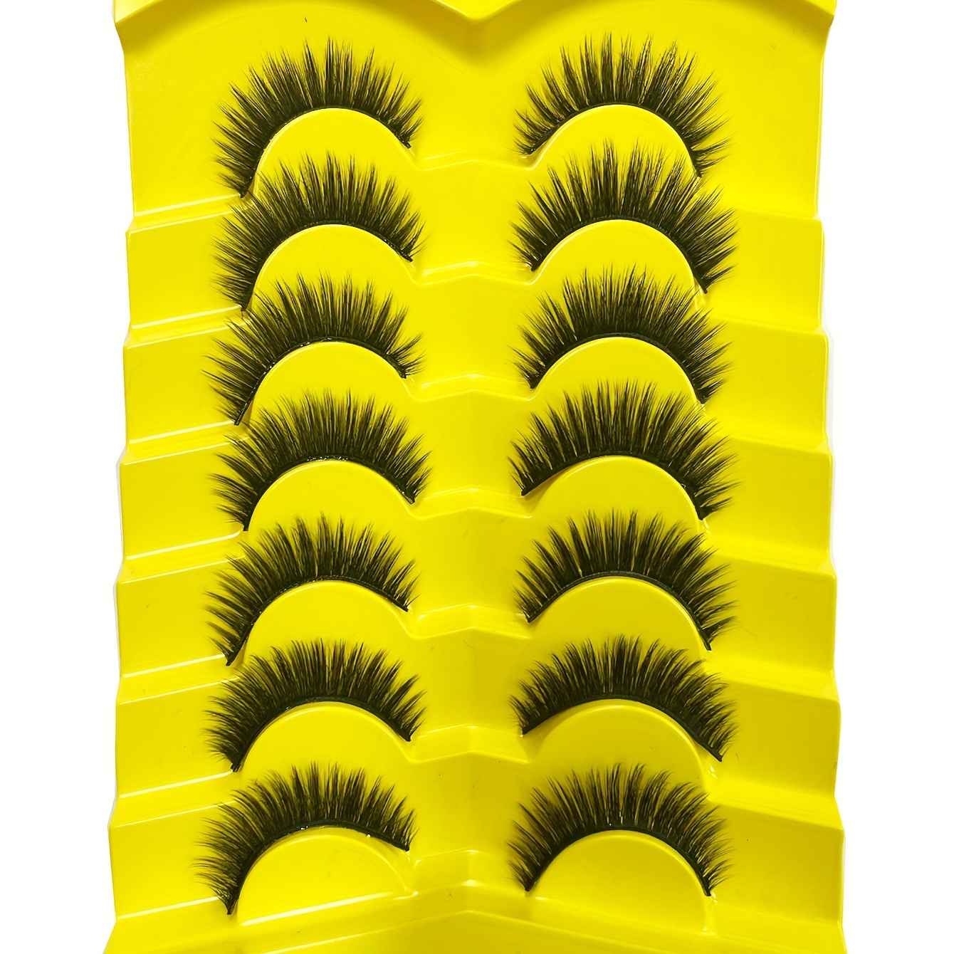 3D Faux Mink Lashes Strips 7 Pairs C Curling False Eyelashes