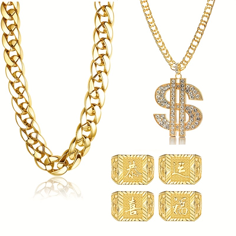 18k Gold Plated Chain Necklaces For Men And Women Golden - Temu