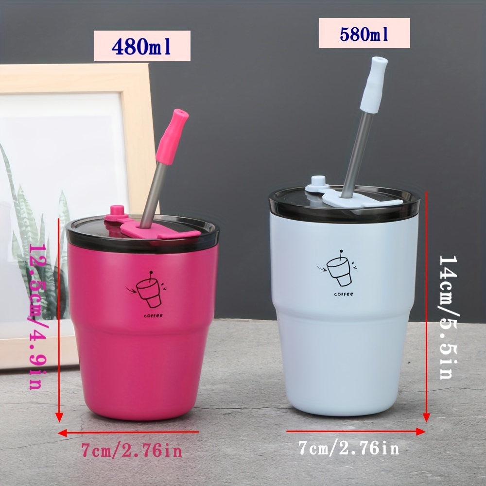 Portable Bus Shape Water Cup With Straw For Kids, 17oz Kawaii Car