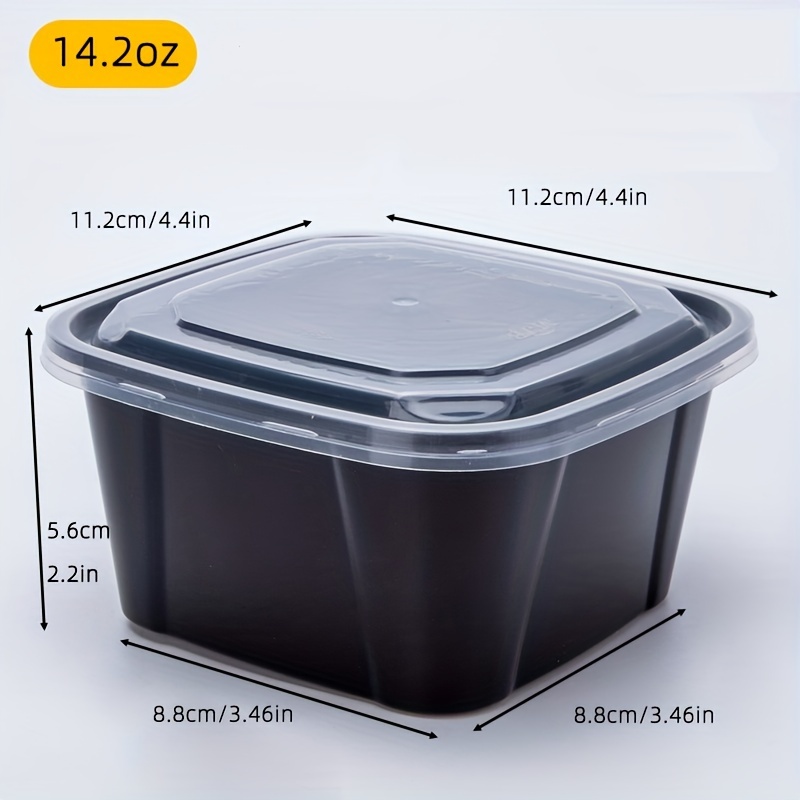 Wholesale 6 Pk 3 Compartment Square Food Container- 33.8oz BLACK