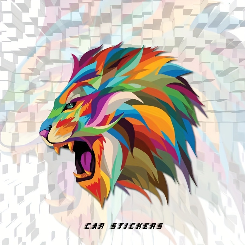 Lion Head Car Motorcycle Decal Stickers Colorful - Temu