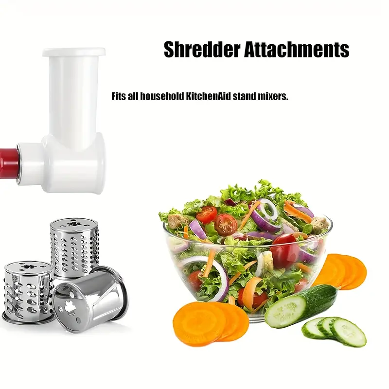 1pack Food Shredder Attachment For KitchenAid Stand Mixers, Quick Shredder  Vegetables/Cheese, 3Stainless Steel Blades, Dishwasher Safe, Easy Chopping/