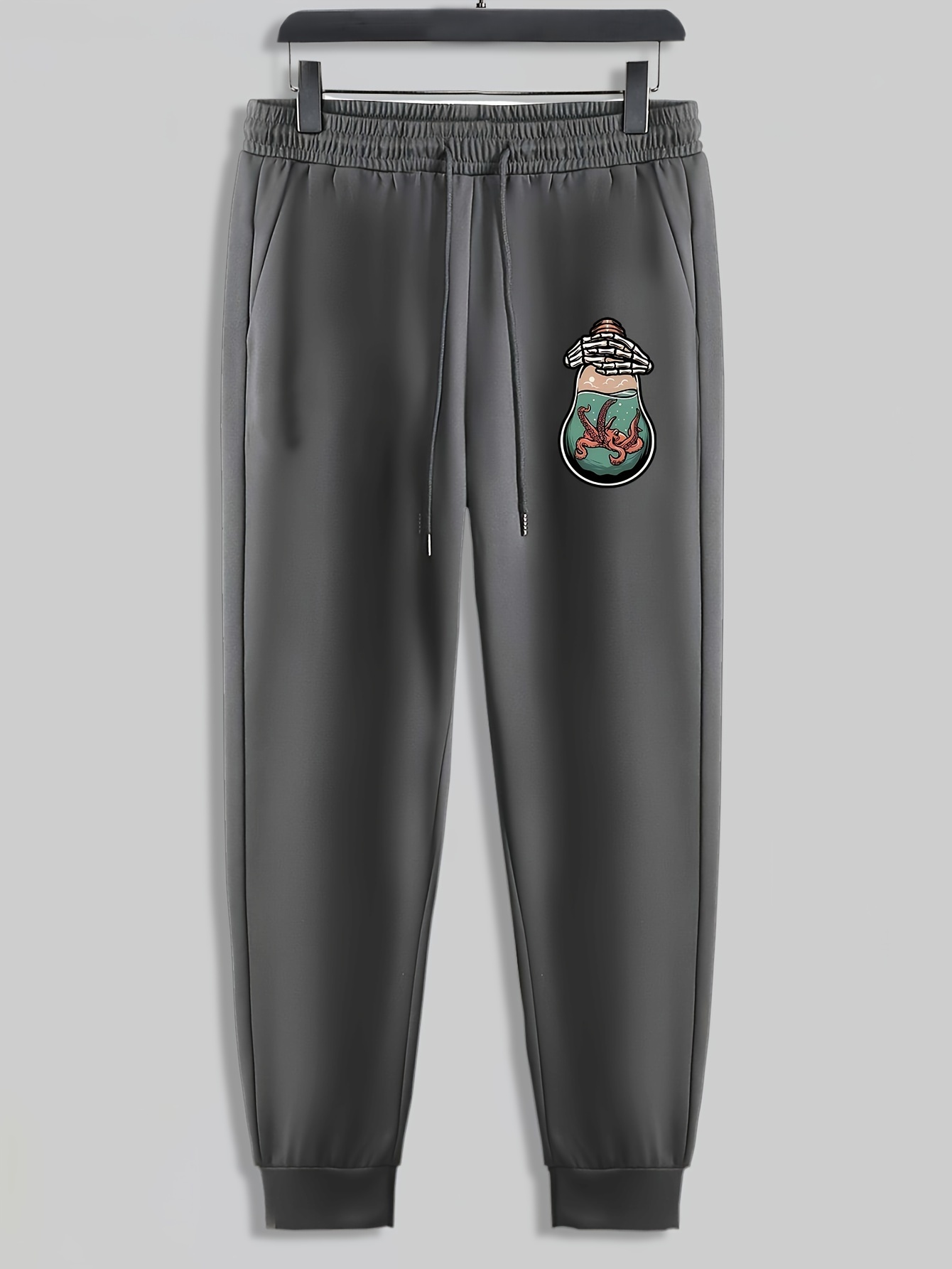 Men's 3D Print Skull Sweatpants - Hip Hop Joggers Harem Pants With Dragon Skull Design, Size M - View #2