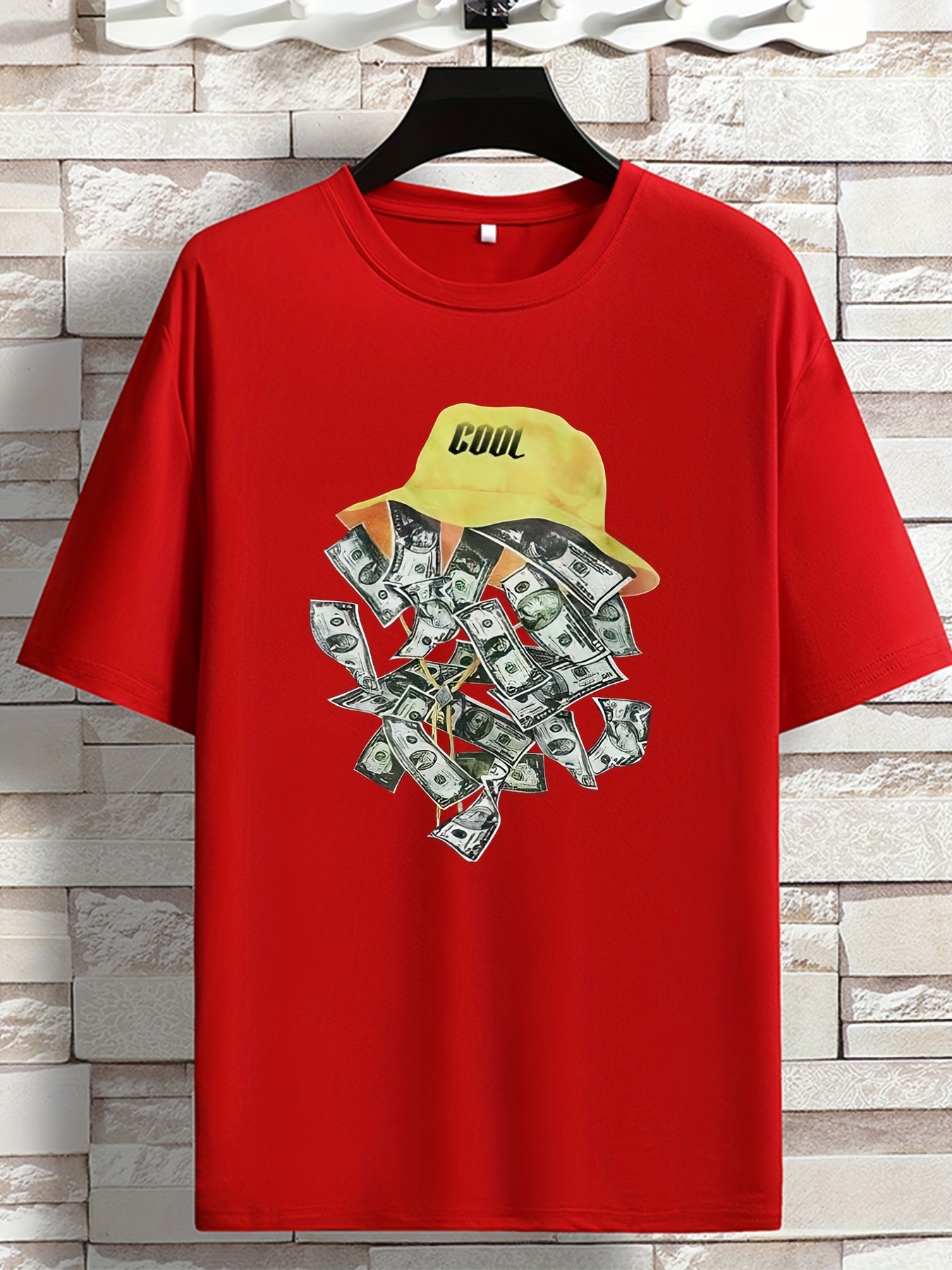 Dollar bills short sleeve graphic print tshirt