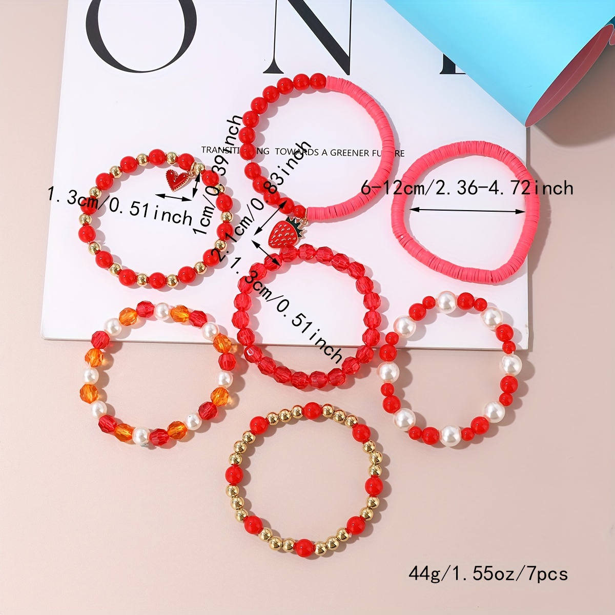 7pcs Coquette Style Bracelets Made Of Beads Rose Or Strawberry Make Your  Call Match Daily Outfits Party Decor Sweet Gift For Female - Jewelry &  Accessories - Temu