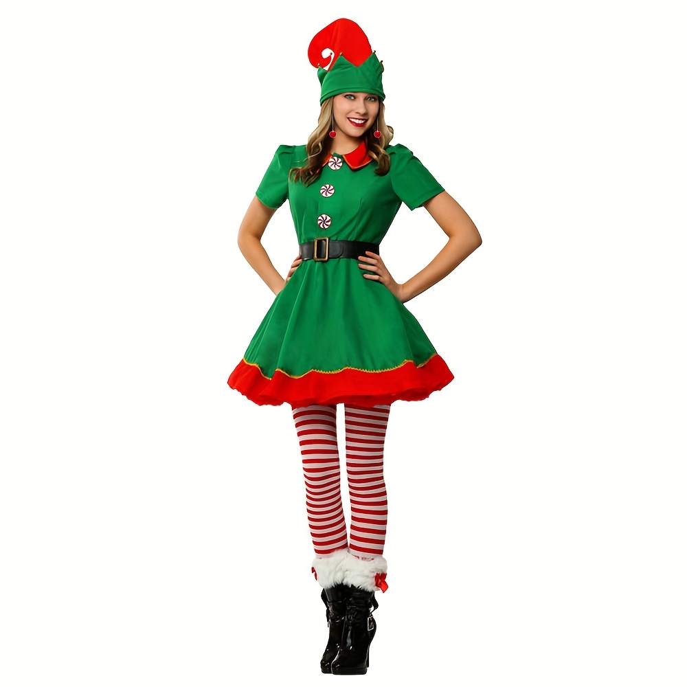 Women's santa hot sale elf costume