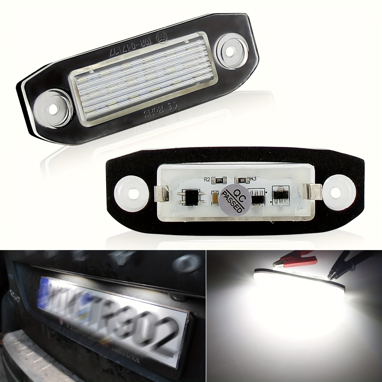 LED License Plate Lights Replacement for 2009-2017 Volvo XC60  2003-2014 XC90 S60 Xenon White 18-Led Number License Plate Lamps Bulb OEM  Fit Canbus Error Free : Automotive
