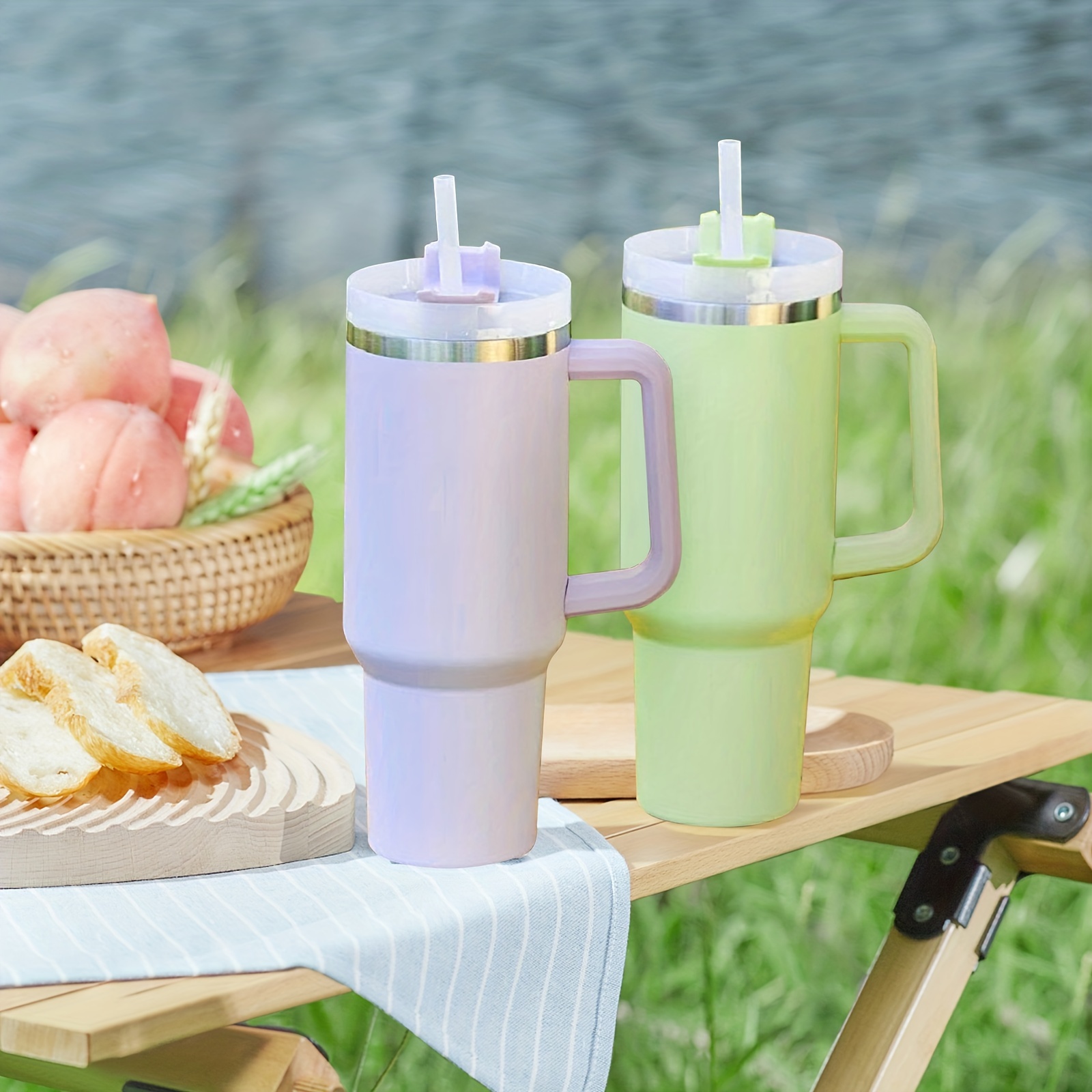 Gemful Insulated Tumbler With Handle, Straw & Lid - Keep Your Drinks Hot &  Cold For Hours! - Temu