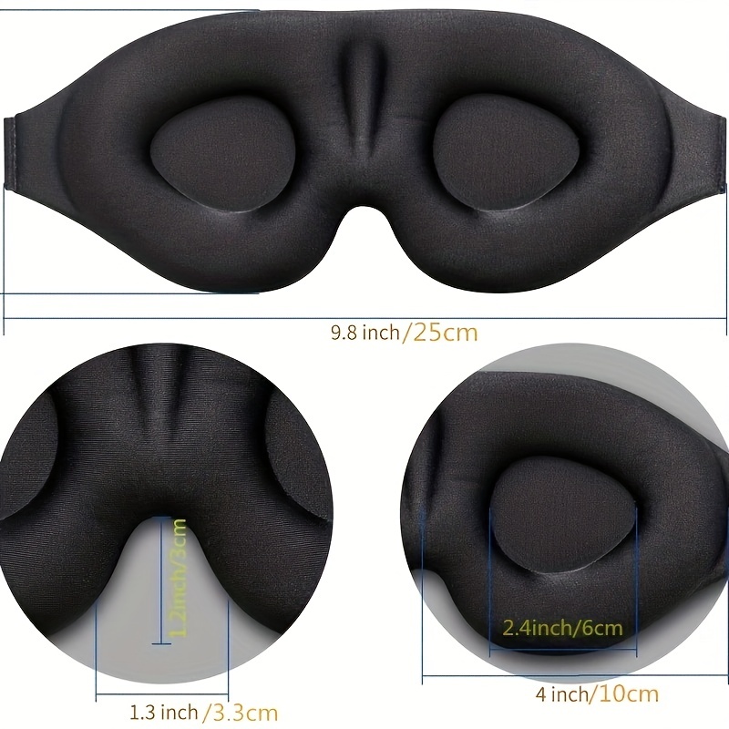  MZOO - Antifaz para dormir unisex con contorneado 3D, máscara  de sueño con moldeado cóncavo, bloqueo de luz, suave y cómoda, para viajes,  yoga y siestas, color negro : Salud y