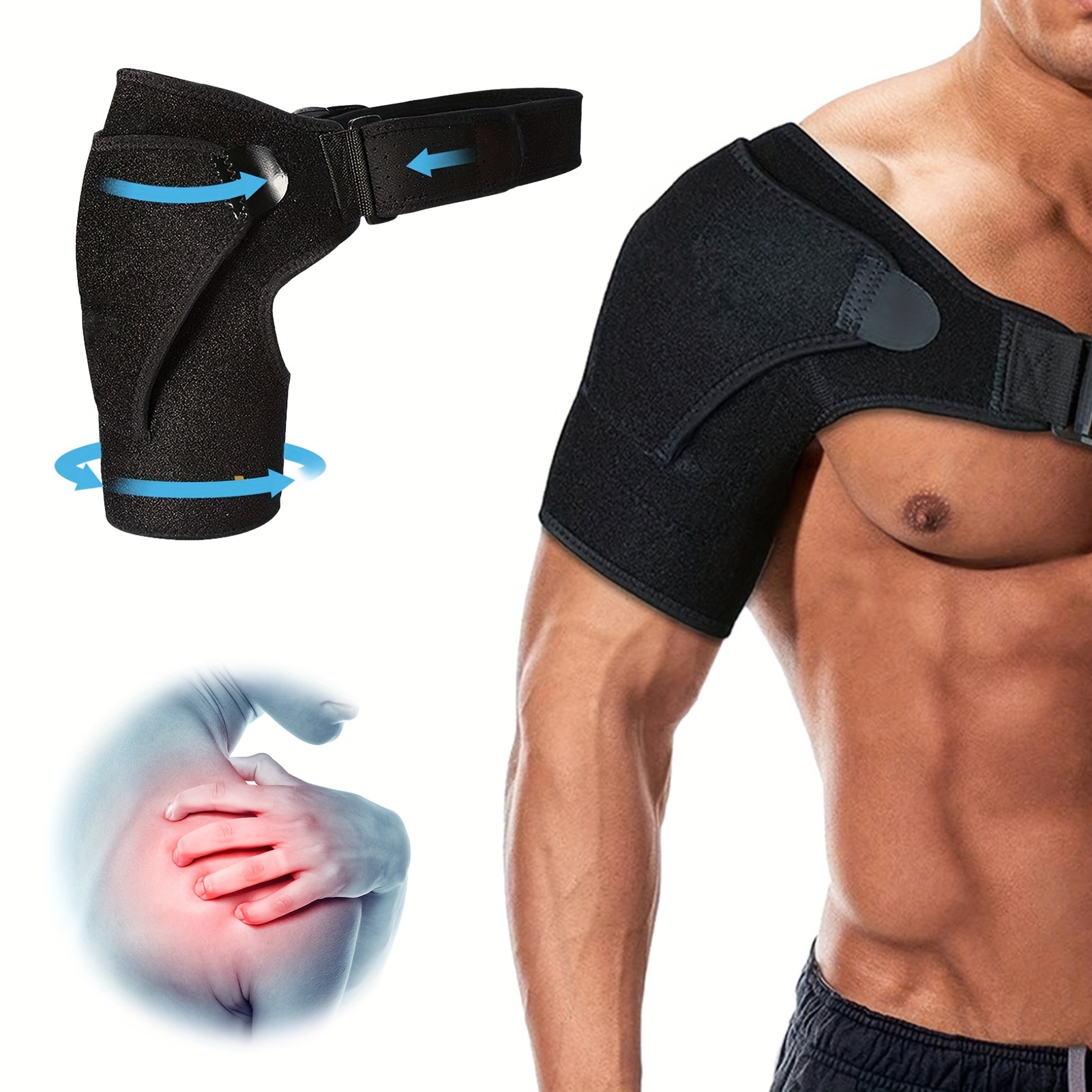 Tebru Shoulder Braces, Adjustable Soft Self-Heating Relax Shoulder Pad  Breathable Shoulder Support Belt Therapy Strap, Double Shoulder Brace Pain