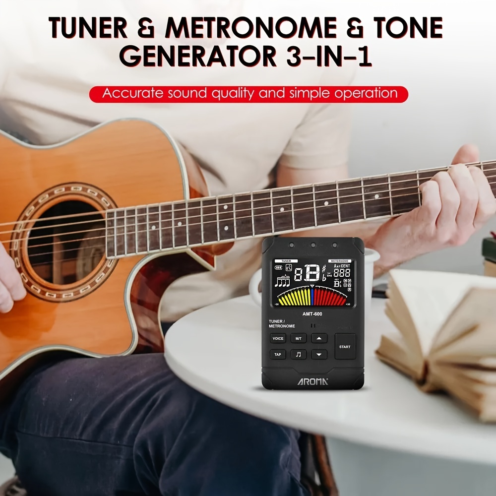 Metronome Tuner, Rechargeable 3 In 1 Digital Metronome with Vocal Count,  Tone Generator Tuners for Guitar, Bass, Violin, Ukulele, Chromatic,  Clarinet