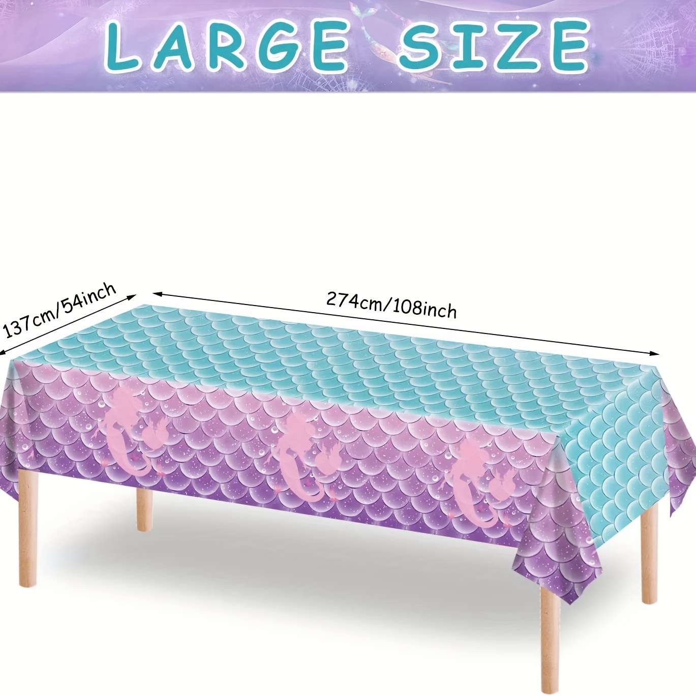 1pc, Mermaid Birthday Tablecloth