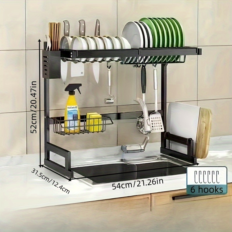 Dish Drying Racks, Over The Sink Cutlery Drainer Rack, With Utensil Holder  And Utensil Sponge Holder, Multi-functional Large-capacity Organizer, For  Kitchen Over The Sink, Kitchen Organizers And Storage, Kitchen Accessories  - Temu
