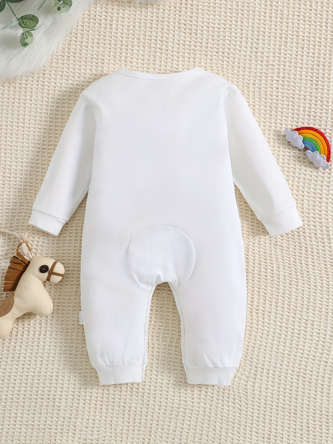 Baby's I LOVE MOM & DAD Print Long Sleeve Romper, Toddler & Infant Girl's Outdoor Clothes